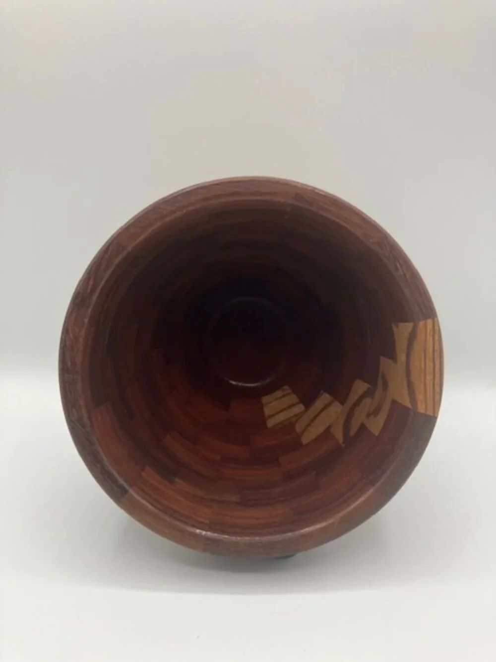 Wooden Bowl / Vase Handcrafted Slant Style Design of Segmented‎ Wood 5.5